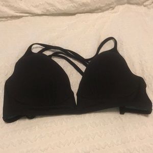 black bathing suit top